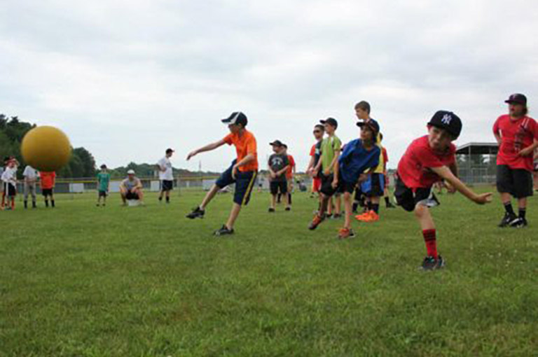 Kids playing baseball