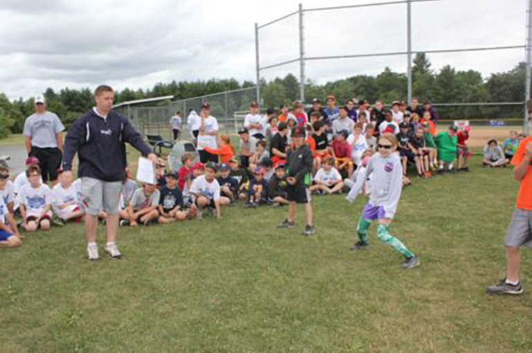 Kids at baseball summer camp