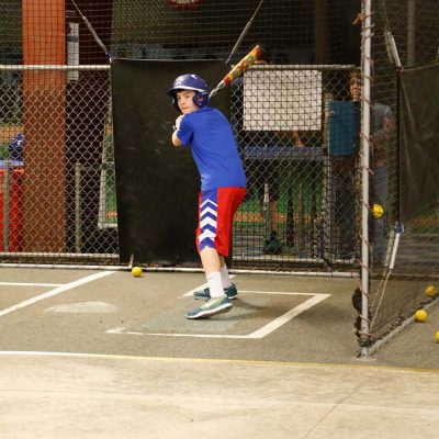 Batter in batting cage