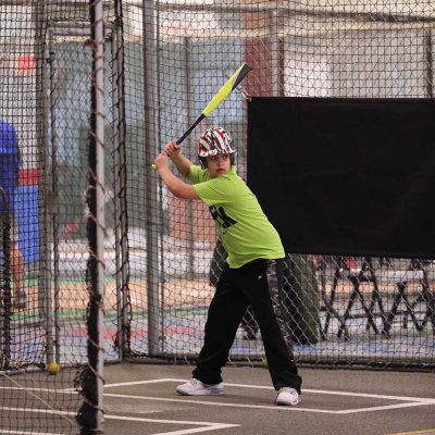 Batter in batting cage