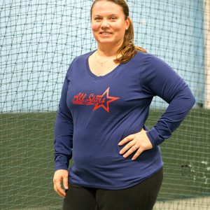 Ladies Long Sleeve Fan Favorite V-Neck Tee